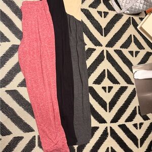 Set of 3 maternity Lounge Pants in Pink, Black, Gray